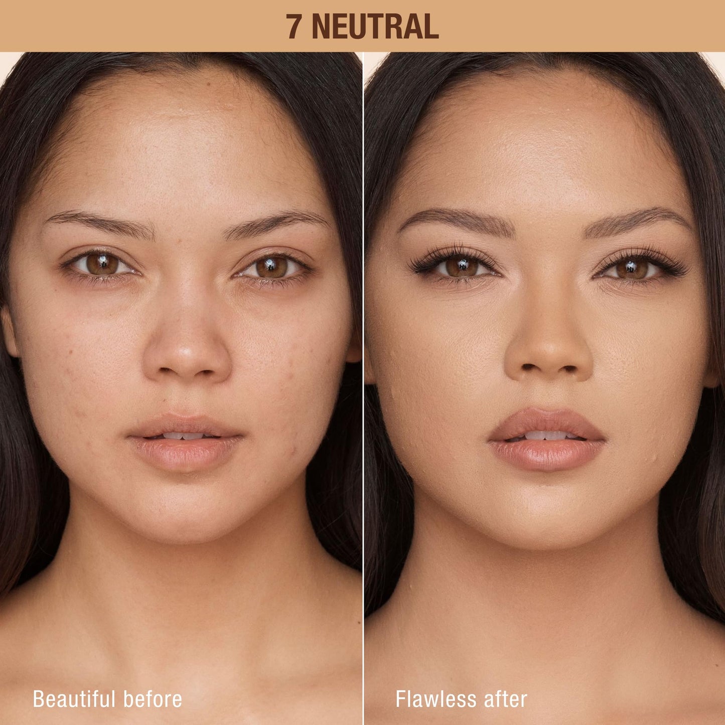Charlotte Tilbury Airbrush Flawless Matte Foundation - Full Coverage Liquid Makeup with a Natural-Matte Finish - Smoothes & Blurs Pores - Waterproof & Transfer Resistant - 7 Neutral