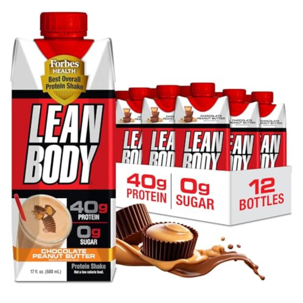 Labrada Lean Body Ready-to-Drink Chocolate Protein Shake, 40g Protein, Whey Blend, 0 Sugar, Gluten Free, 22 Vitamins & Minerals, LABRADA, 17 Fl Oz (Pack of 12)