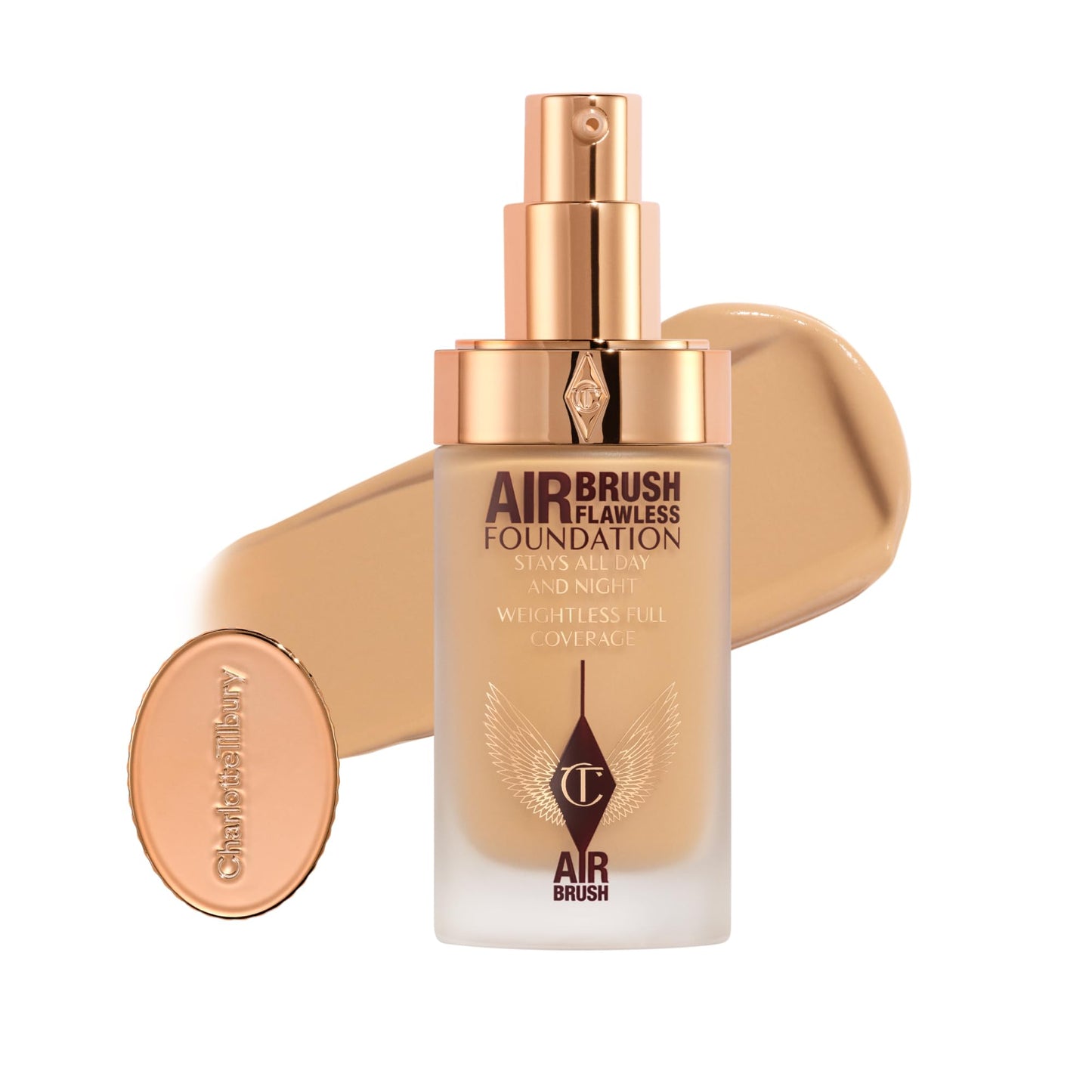 Charlotte Tilbury Airbrush Flawless Matte Foundation - Full Coverage Liquid Makeup with a Natural-Matte Finish - Smoothes & Blurs Pores - Waterproof & Transfer Resistant - 7 Neutral