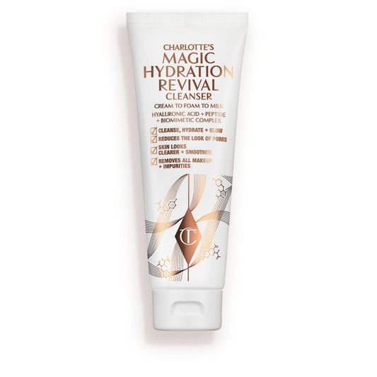 Charlotte Tilbury Magic Hydration Revival Facial Cleanser - Gentle, Foaming Face Wash to Hydrate, Revive & Prime Skin - Helps Reduce the Appearance of Pores While Removing Makeup & Impurities (120ml)