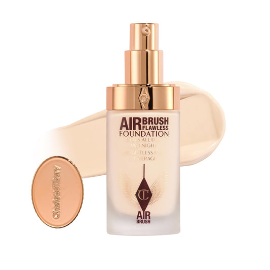 Charlotte Tilbury Airbrush Flawless Matte Foundation - Full Coverage Liquid Makeup with a Natural-Matte Finish - Smoothes & Blurs Pores - Waterproof & Transfer Resistant - 1 Neutral