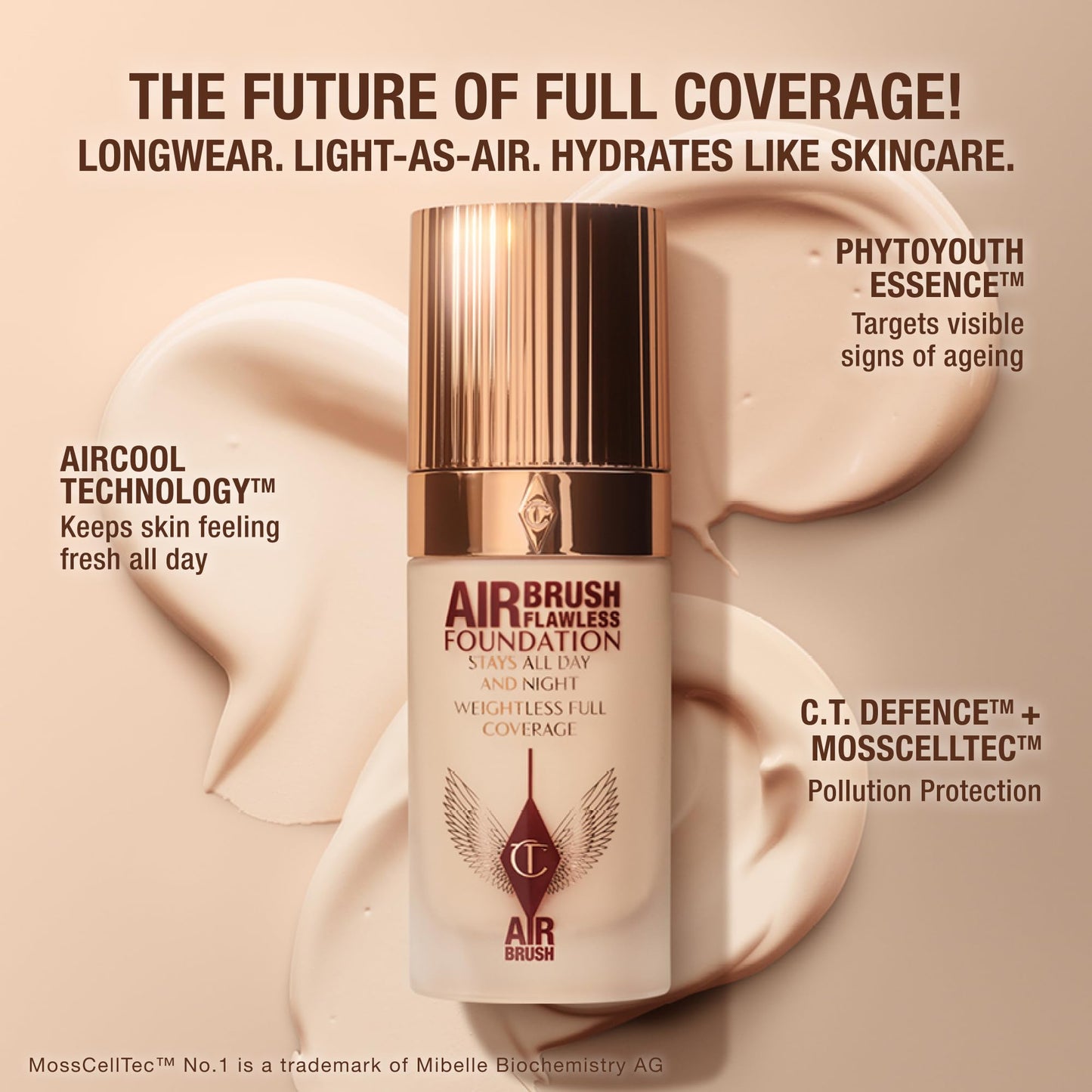 Charlotte Tilbury Airbrush Flawless Matte Foundation - Full Coverage Liquid Makeup with a Natural-Matte Finish - Smoothes & Blurs Pores - Waterproof & Transfer Resistant - 7 Neutral