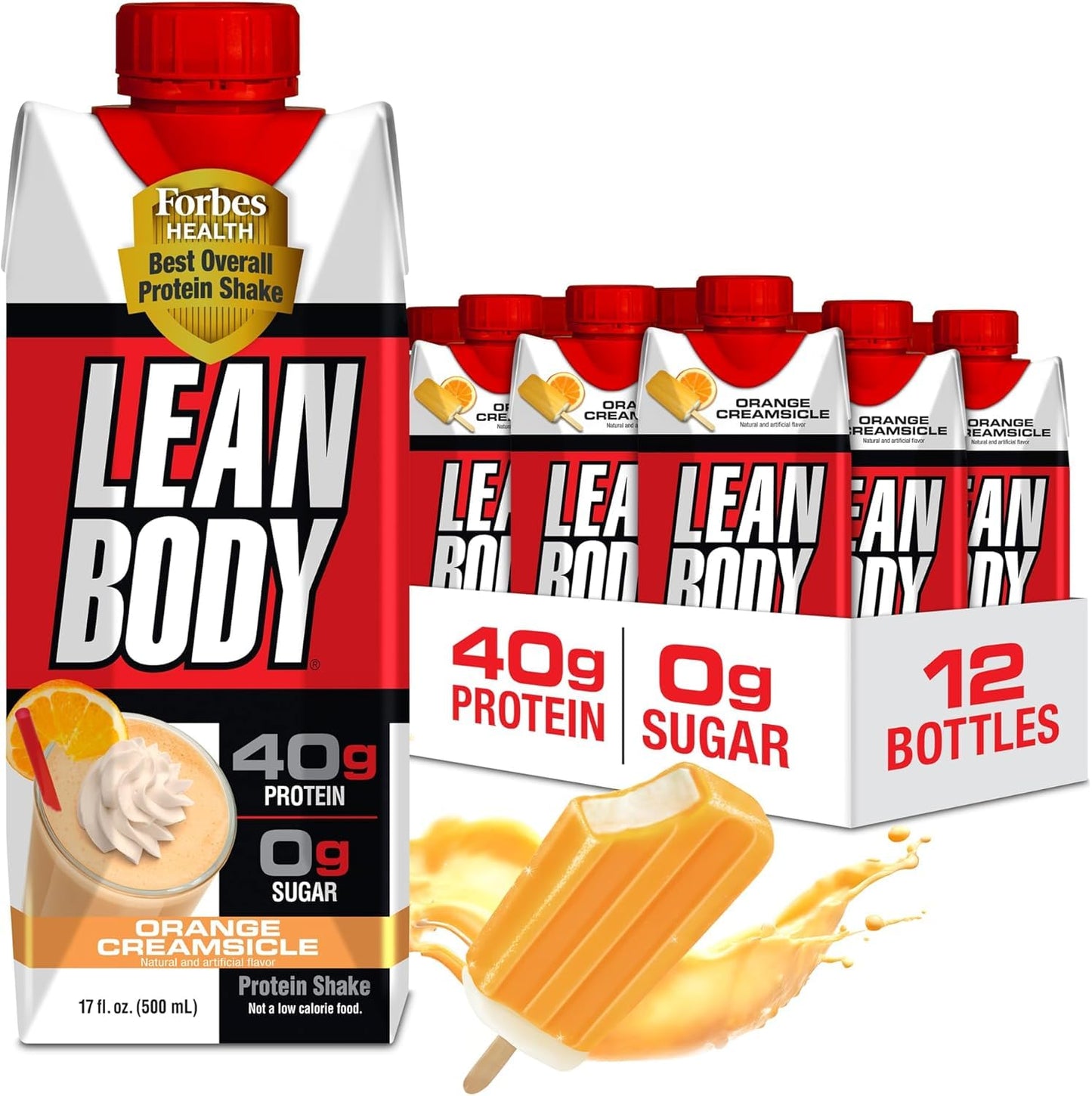 Labrada Lean Body Ready-to-Drink Chocolate Protein Shake, 40g Protein, Whey Blend, 0 Sugar, Gluten Free, 22 Vitamins & Minerals, LABRADA, 17 Fl Oz (Pack of 12)