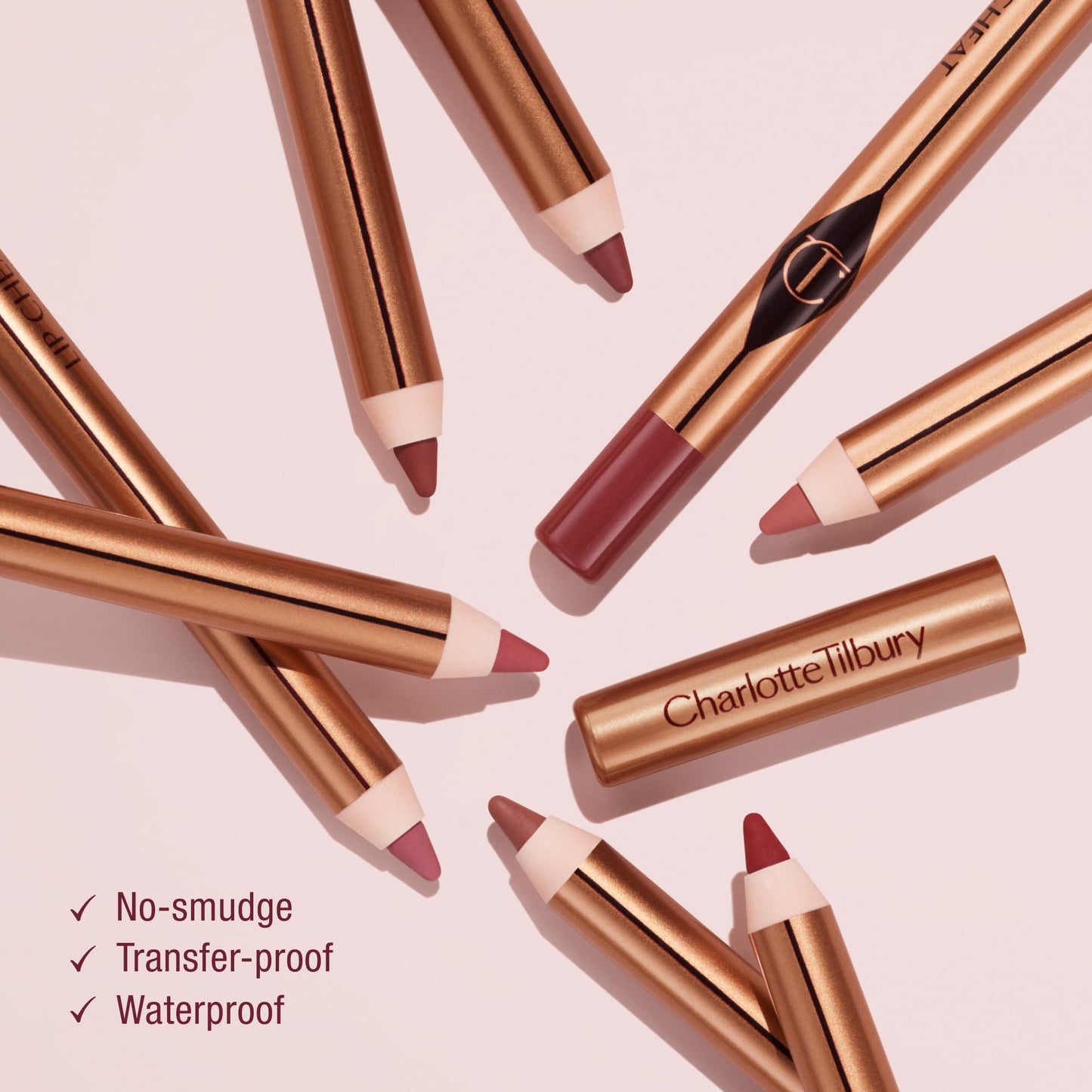 Charlotte Tilbury Lip Cheat Lip Liner Pencil - Gives Lips a Fuller-Looking, Defined Pout - Enriched with Jojoba Oil & Hyaluronic Acid - Waterproof, Smudge-Proof & Transfer-Proof - 90's Pink