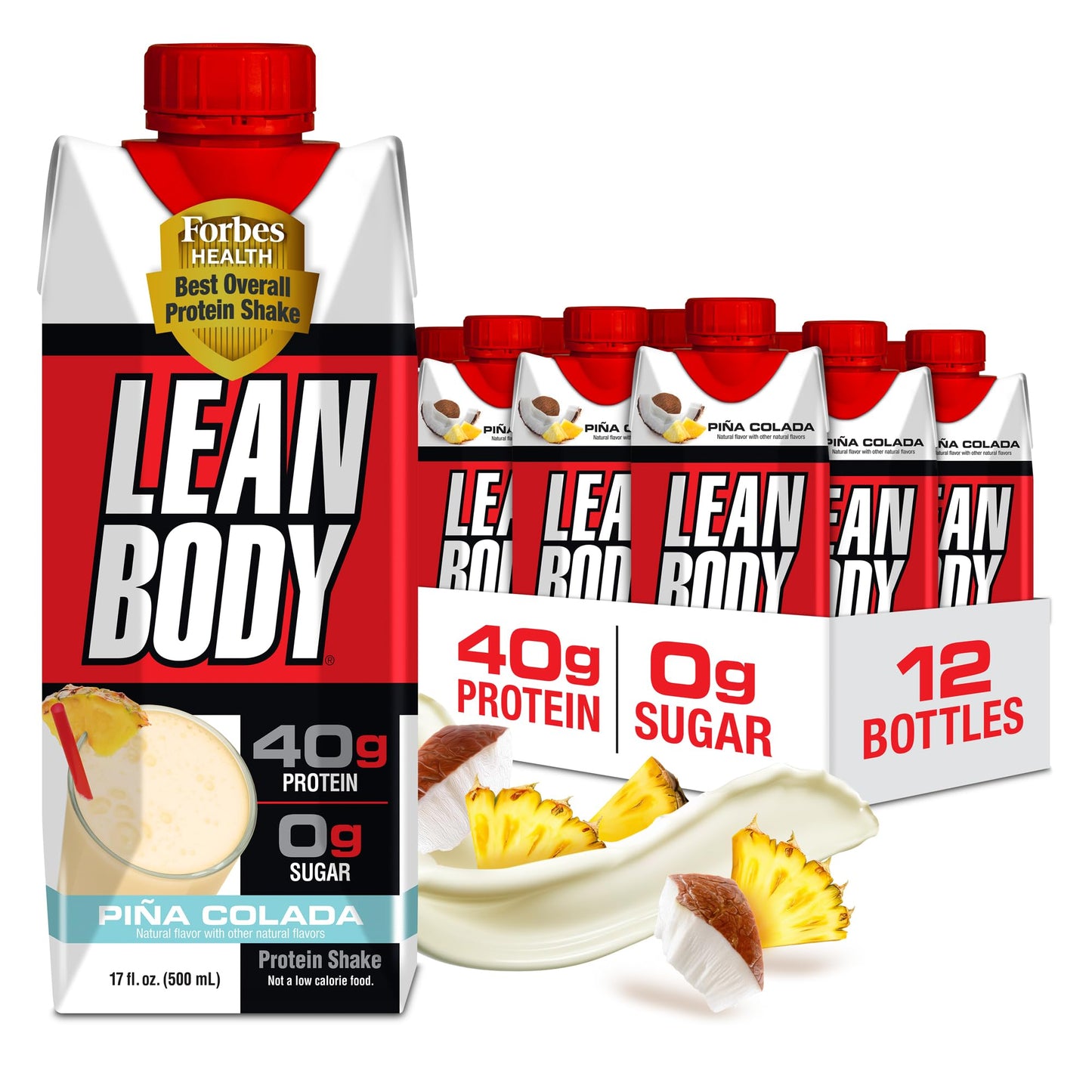 Labrada Lean Body Ready-to-Drink Chocolate Protein Shake, 40g Protein, Whey Blend, 0 Sugar, Gluten Free, 22 Vitamins & Minerals, LABRADA, 17 Fl Oz (Pack of 12)