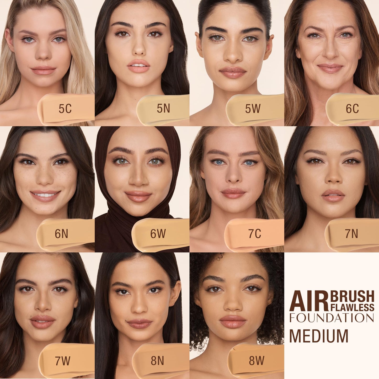 Charlotte Tilbury Airbrush Flawless Matte Foundation - Full Coverage Liquid Makeup with a Natural-Matte Finish - Smoothes & Blurs Pores - Waterproof & Transfer Resistant - 7 Neutral