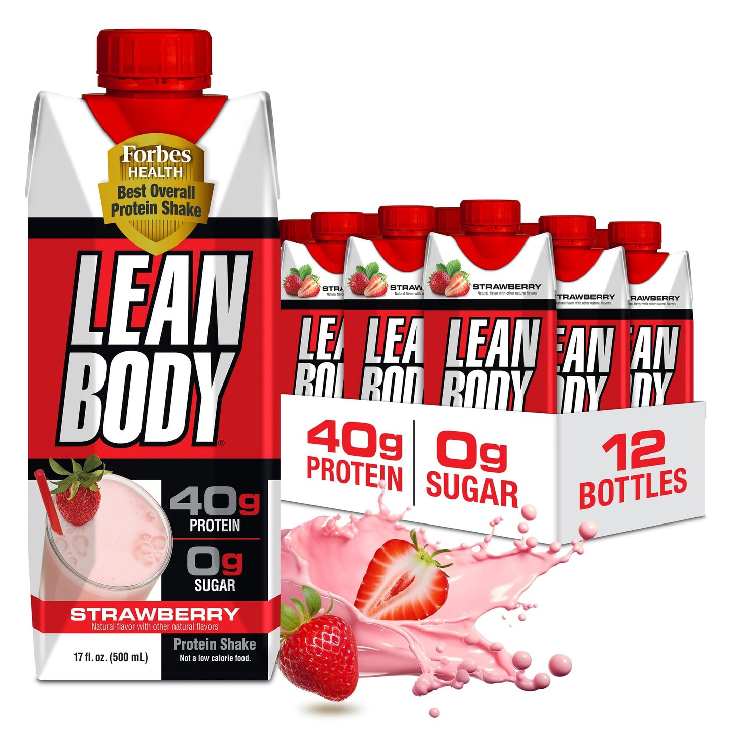 Labrada Lean Body Ready-to-Drink Chocolate Protein Shake, 40g Protein, Whey Blend, 0 Sugar, Gluten Free, 22 Vitamins & Minerals, LABRADA, 17 Fl Oz (Pack of 12)