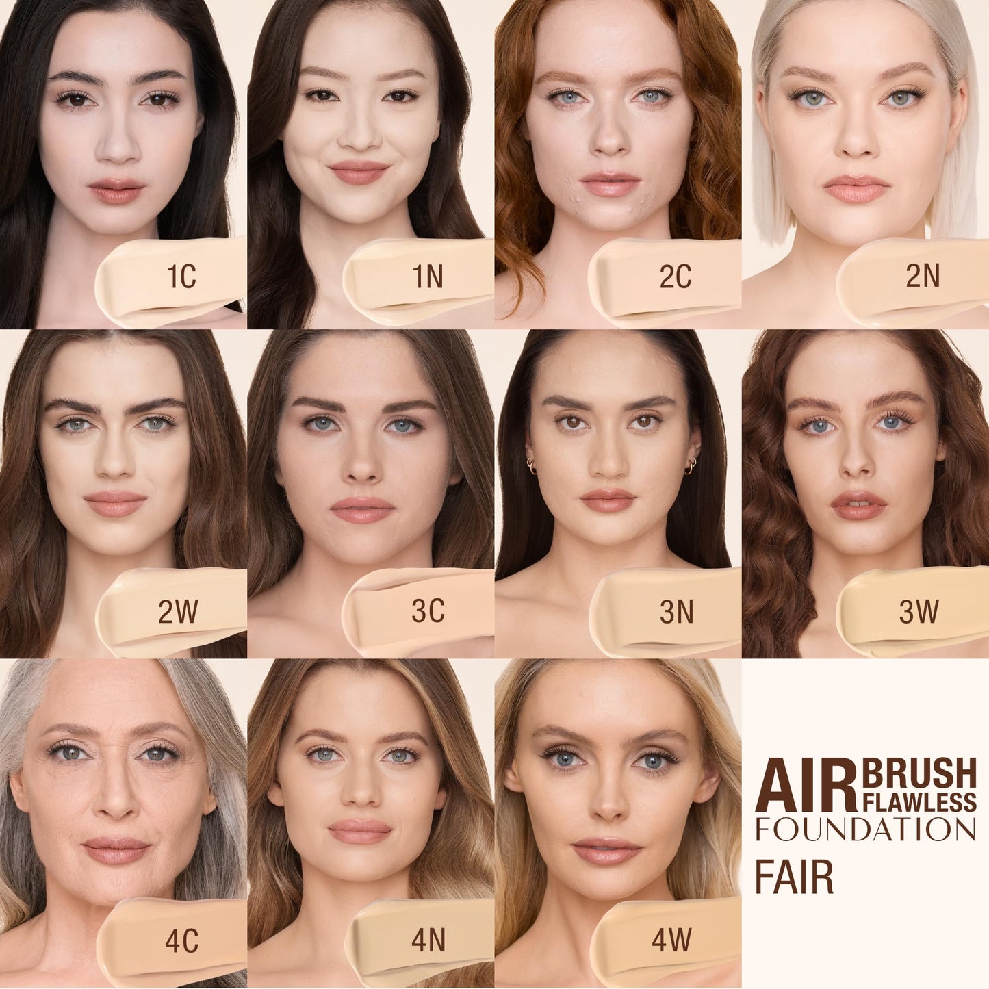 Charlotte Tilbury Airbrush Flawless Matte Foundation - Full Coverage Liquid Makeup with a Natural-Matte Finish - Smoothes & Blurs Pores - Waterproof & Transfer Resistant - 1 Neutral