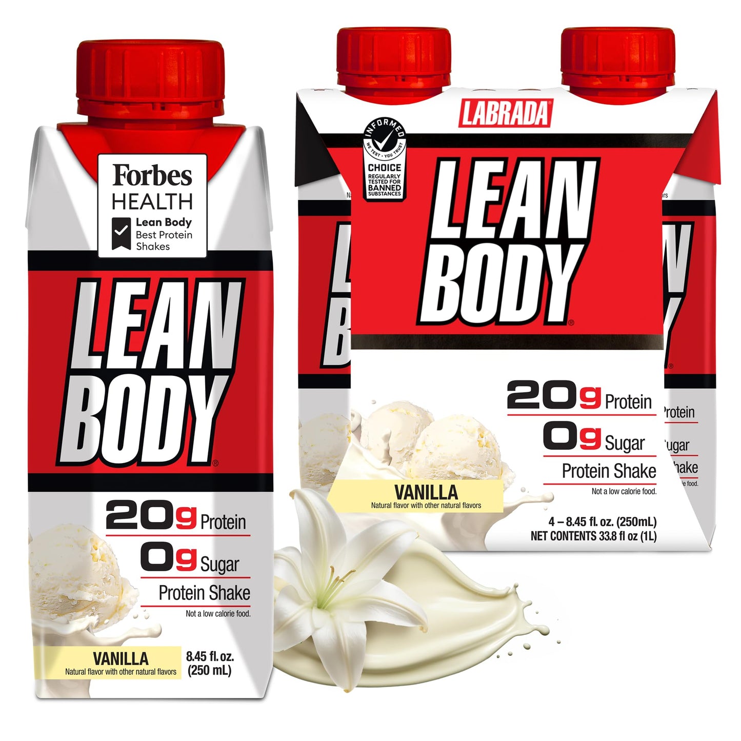 Labrada Lean Body Ready-to-Drink Chocolate Protein Shake, 40g Protein, Whey Blend, 0 Sugar, Gluten Free, 22 Vitamins & Minerals, LABRADA, 17 Fl Oz (Pack of 12)