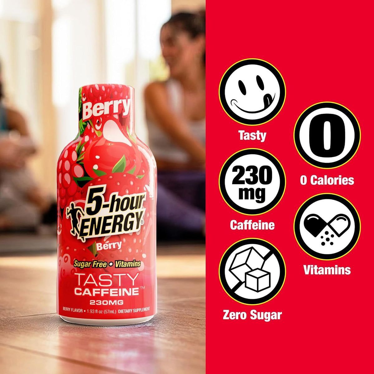 5-hour ENERGY BERRY Flavor, 20 Count, Extra Strength Energy Shot | 1.93 Fl Oz, Amino Acids, B Vitamins, Sugar Free and Zero Calories