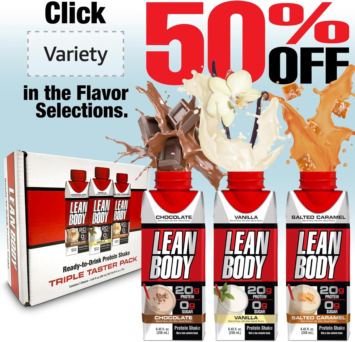 Labrada Lean Body Ready-to-Drink Chocolate Protein Shake, 40g Protein, Whey Blend, 0 Sugar, Gluten Free, 22 Vitamins & Minerals, LABRADA, 17 Fl Oz (Pack of 12)