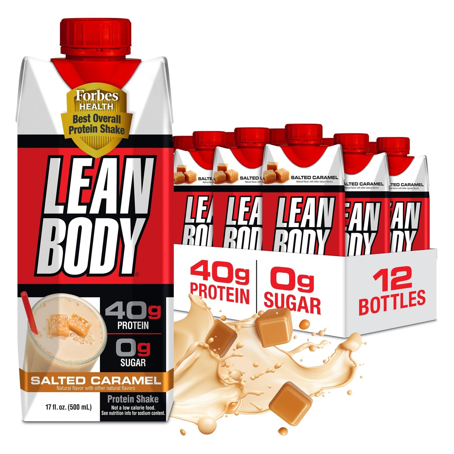 Labrada Lean Body Ready-to-Drink Chocolate Protein Shake, 40g Protein, Whey Blend, 0 Sugar, Gluten Free, 22 Vitamins & Minerals, LABRADA, 17 Fl Oz (Pack of 12)