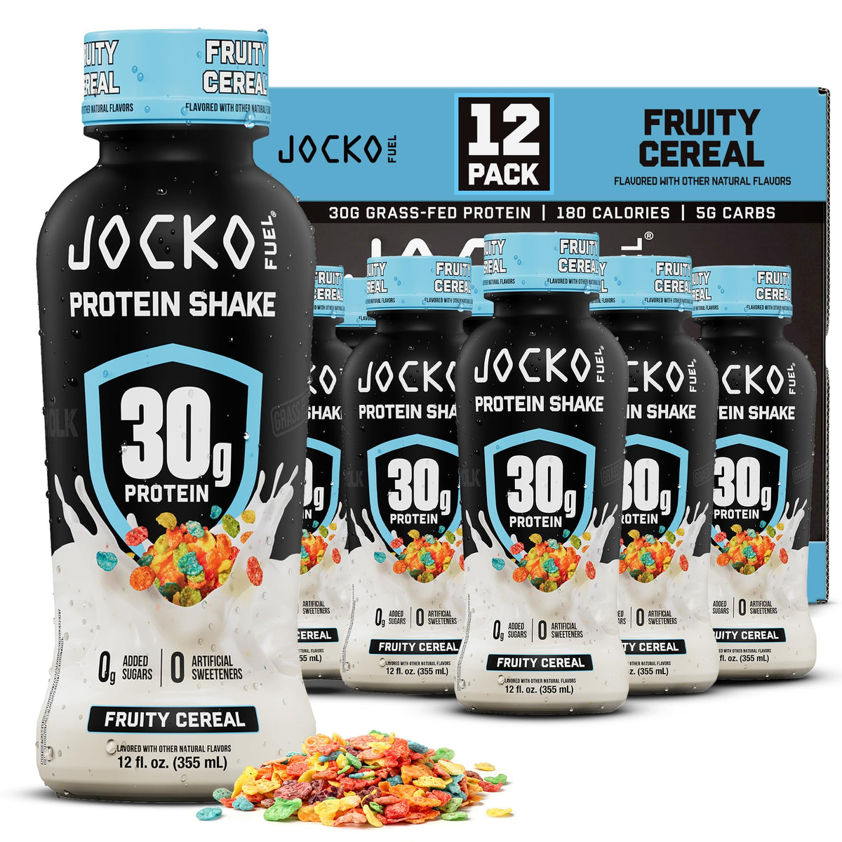 Jocko Mölk 30g Grass Fed Protein Shakes – No Added Sugar Protein Drinks KETO Friendly - Ready to Drink 12 FL Oz (Pack of 12) Banana Cream
