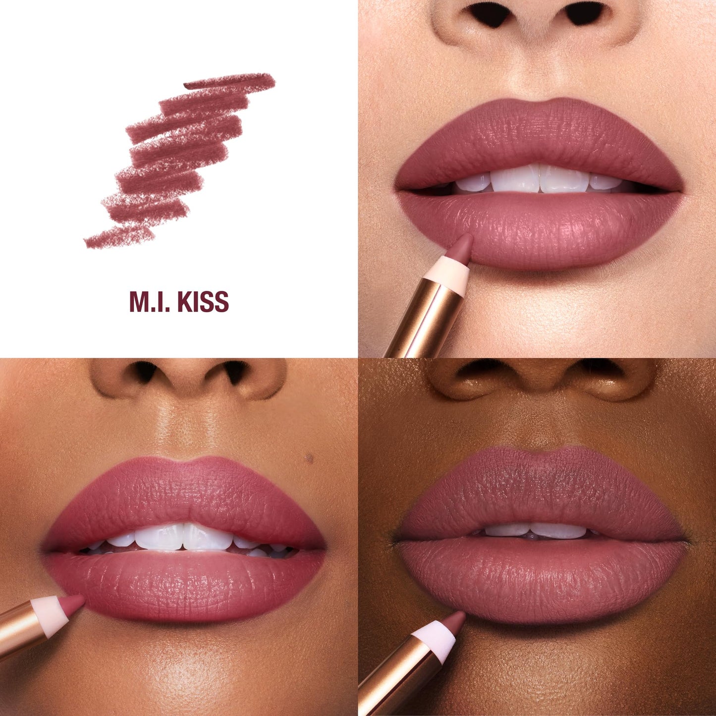 Charlotte Tilbury Lip Cheat Lip Liner Pencil - Gives Lips a Fuller-Looking, Defined Pout - Enriched with Jojoba Oil & Hyaluronic Acid - Waterproof, Smudge-Proof & Transfer-Proof - M.I Kiss