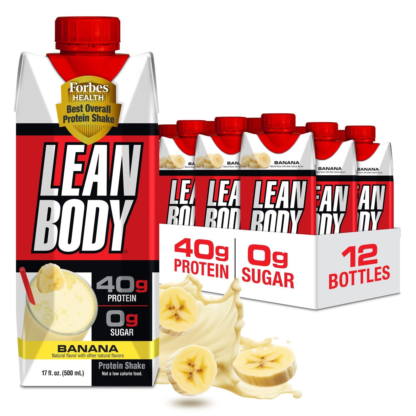 Labrada Lean Body Ready-to-Drink Chocolate Protein Shake, 40g Protein, Whey Blend, 0 Sugar, Gluten Free, 22 Vitamins & Minerals, LABRADA, 17 Fl Oz (Pack of 12)