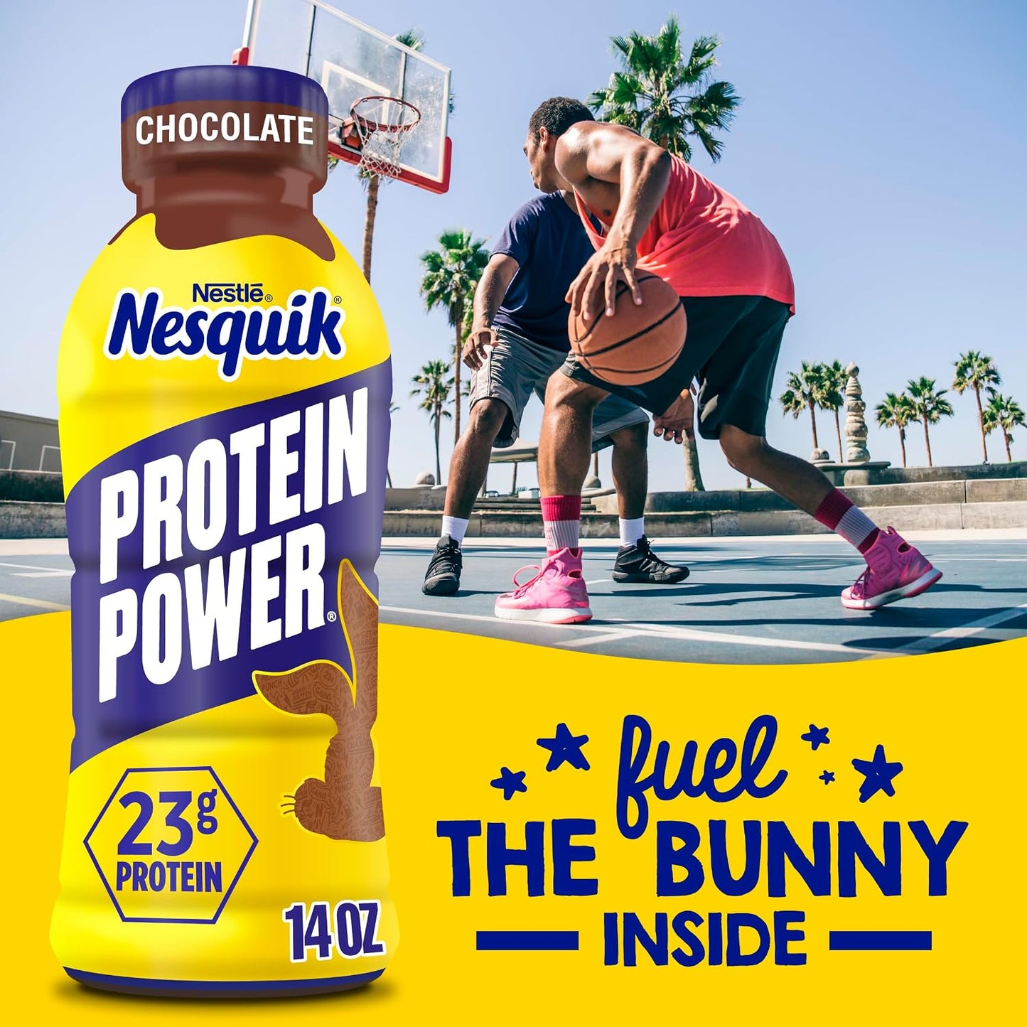 Nesquik Protein Power Chocolate Milk Drink, 14 Fl Oz, 12 Pack | Ready to drink protein chocolate milk; aseptic; 12 x 14 fl oz