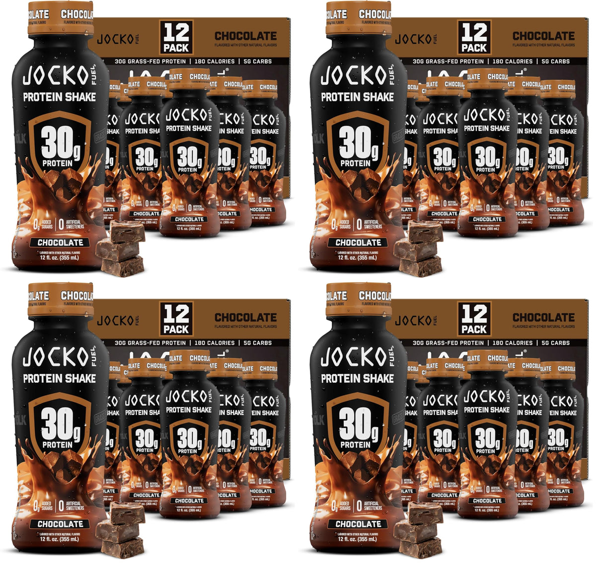 Jocko Mölk 30g Grass Fed Protein Shakes – No Added Sugar Protein Drinks KETO Friendly - Ready to Drink 12 FL Oz (Pack of 12) Banana Cream