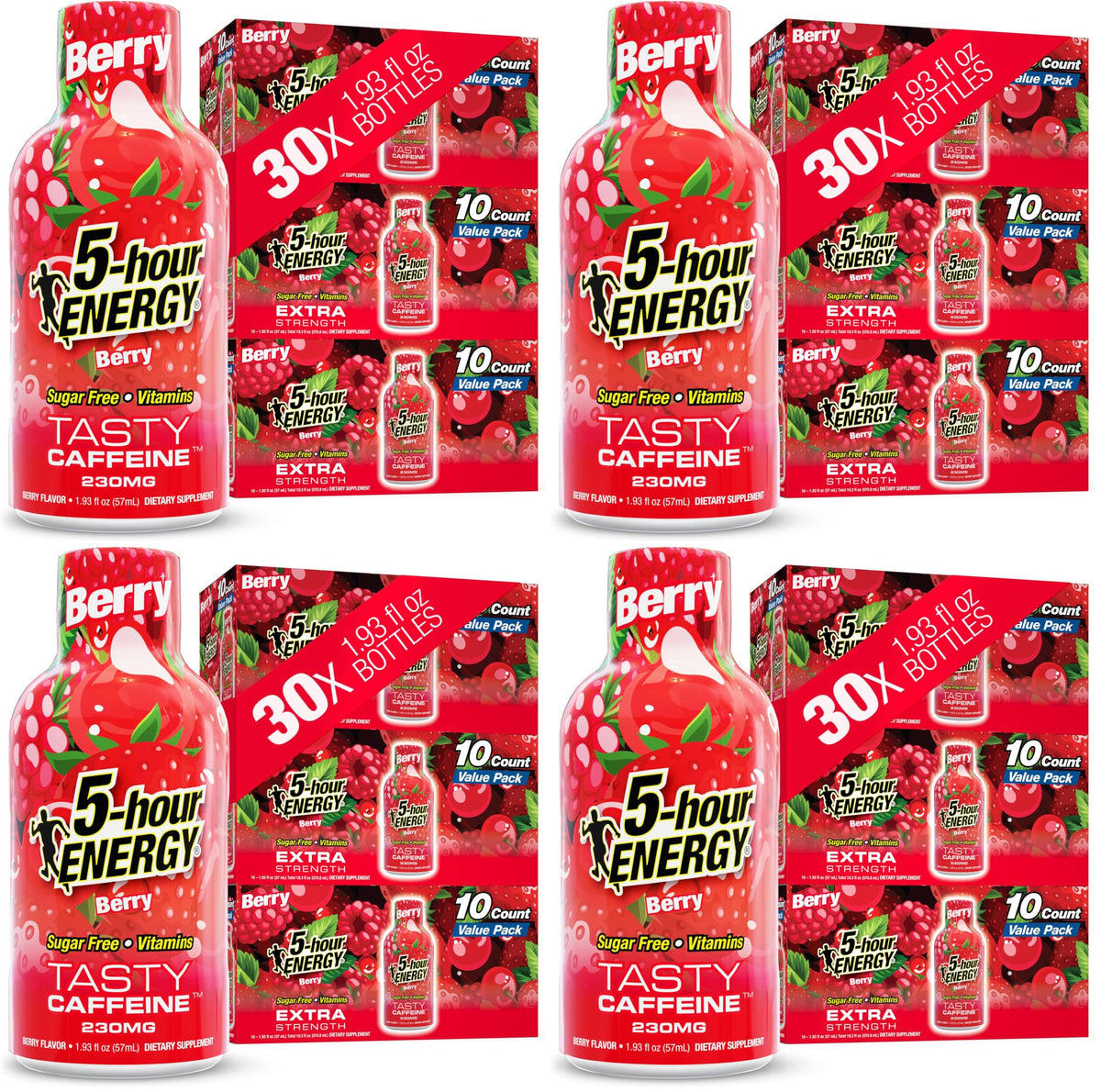 5-hour ENERGY BERRY Flavor, 20 Count, Extra Strength Energy Shot | 1.93 Fl Oz, Amino Acids, B Vitamins, Sugar Free and Zero Calories